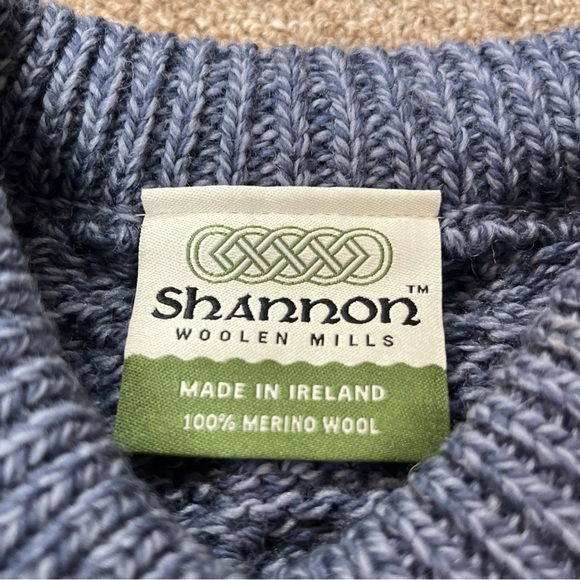 Shannon Woolen Mills Woman’s Cable Knit Cardigan Chunky Capsule M Classic Blue - Picture 6 of 10